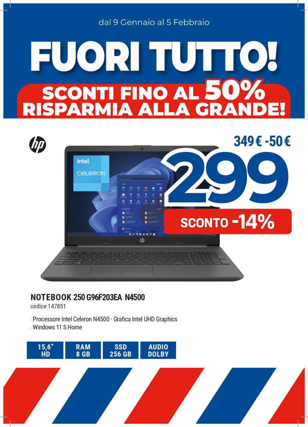 HP 250G9 6F203EA N4500 PC 8GB/256GB